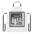 Handmade Harley Poe folk punk apron with ukulele and mandolin graphics