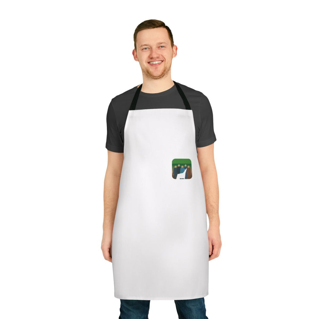 Music-themed pet apron with dogs and beach graphics