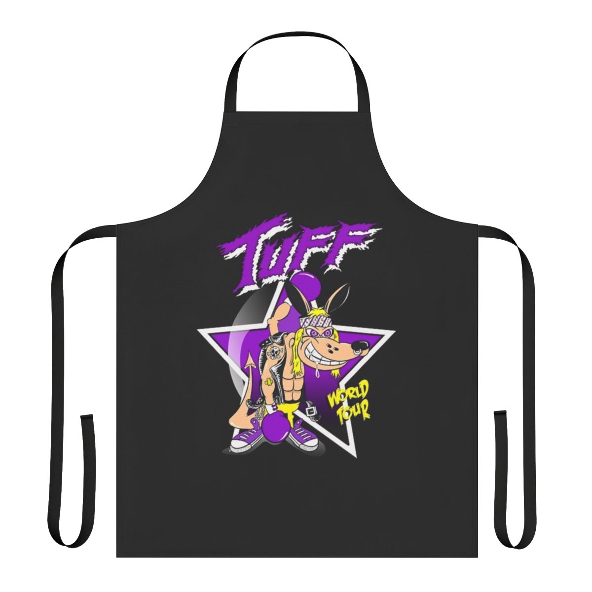 Music-Inspired Pop Rock Apron with a Bold Band Logo Design