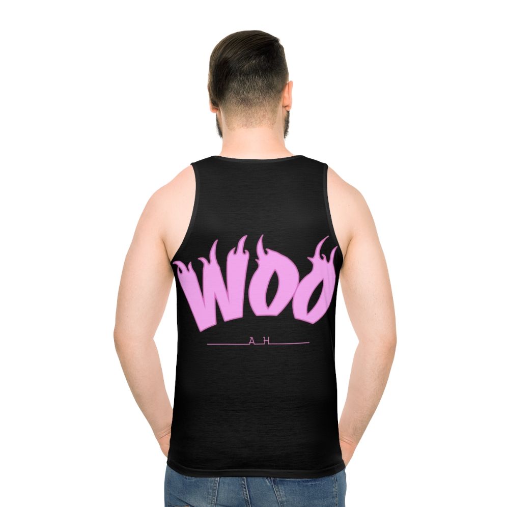 Unisex tank top with music-inspired pop art design