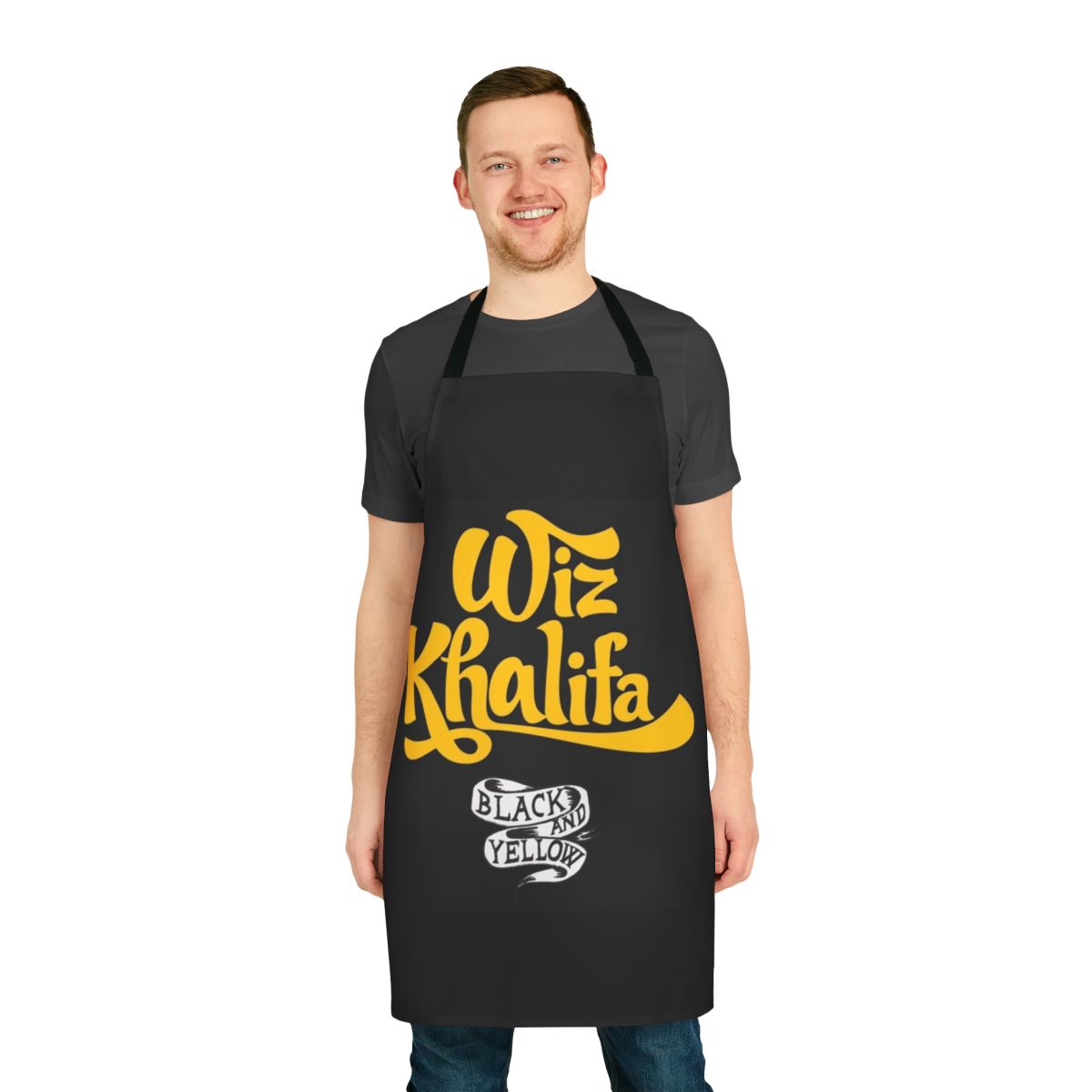 Apron with a creative music logo design