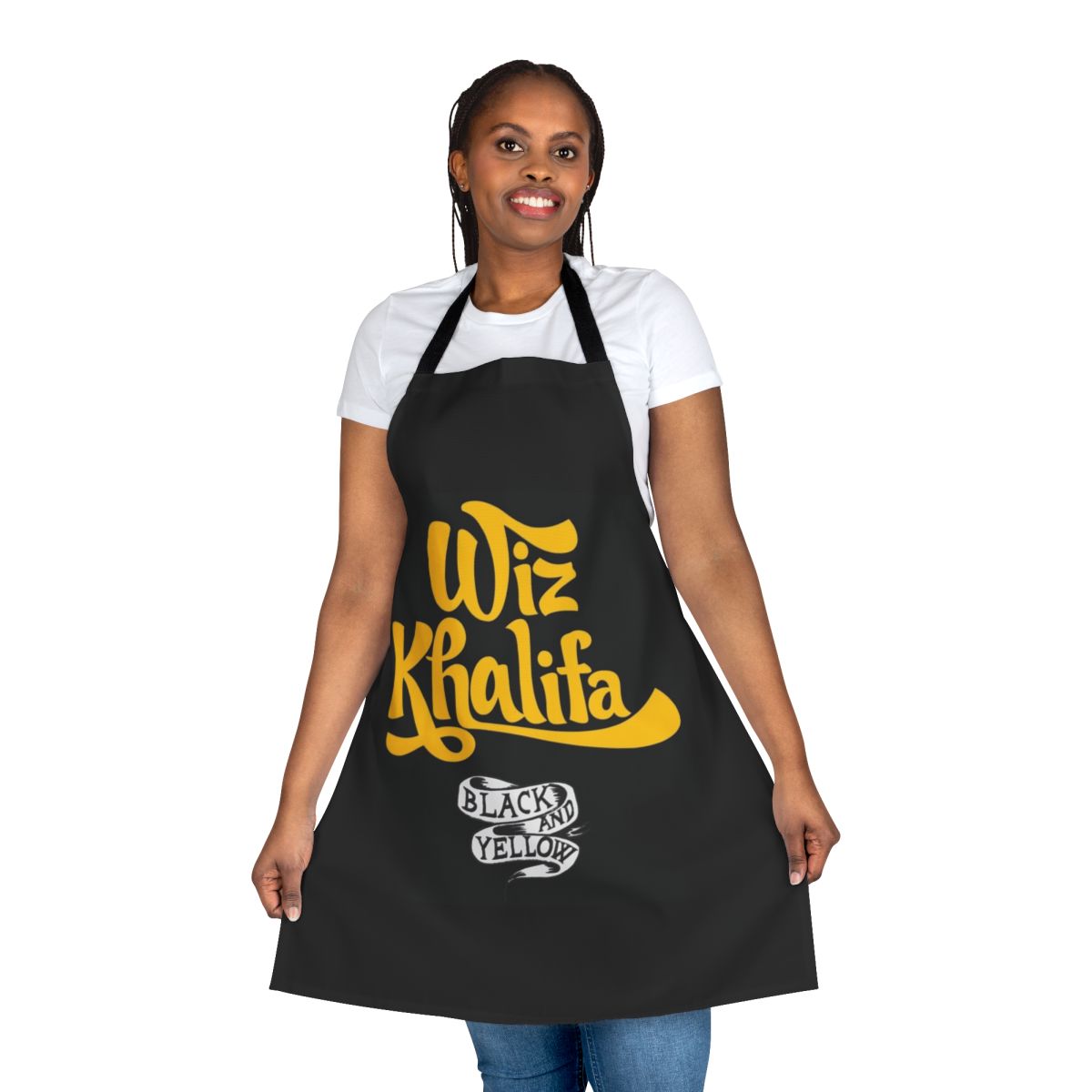 Apron with a creative music logo design