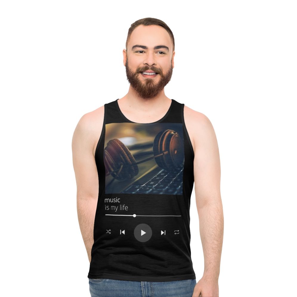 Unisex music lover tank top