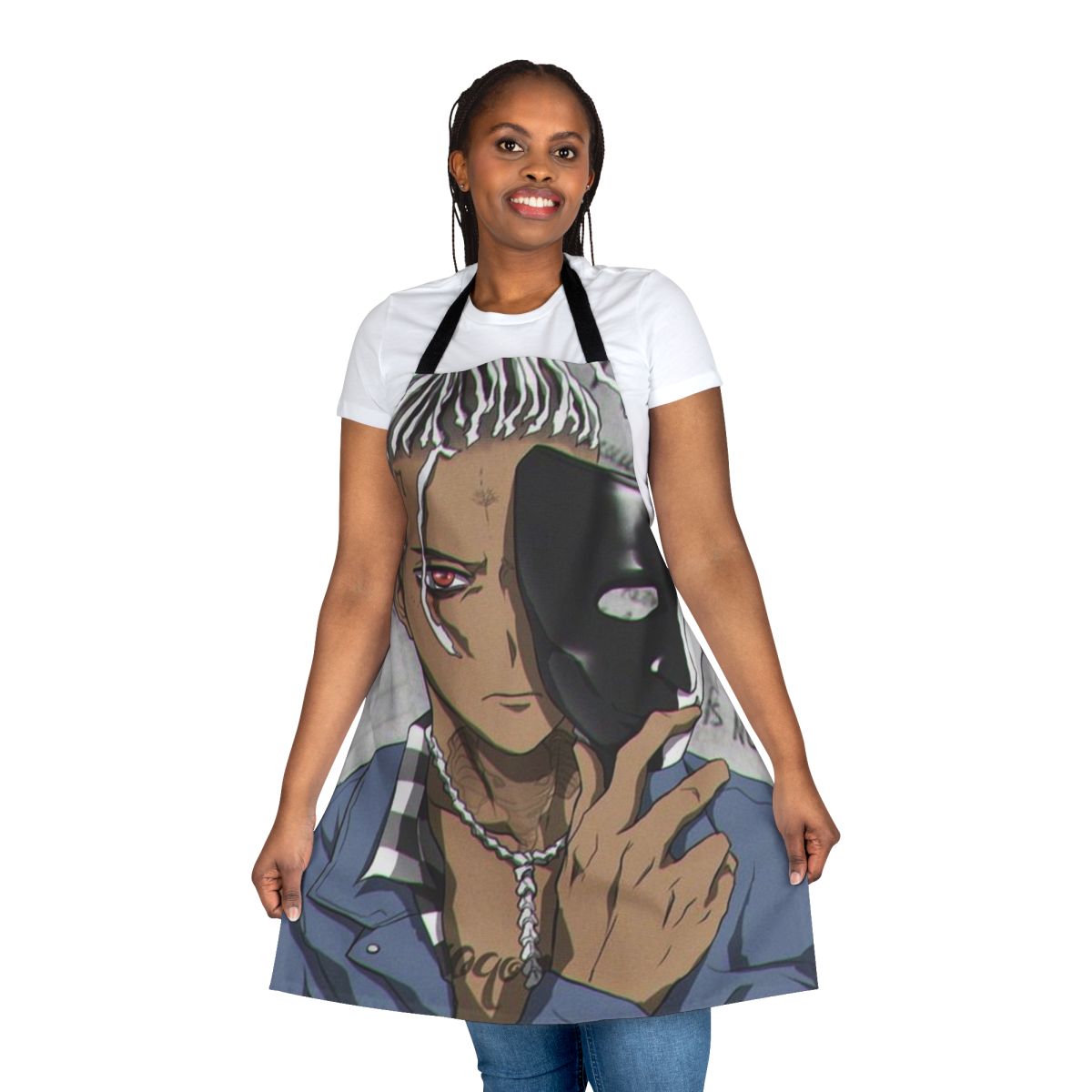 Xxxtentacion-inspired apron with text "Uno Dos Tres The Unknown Lil"