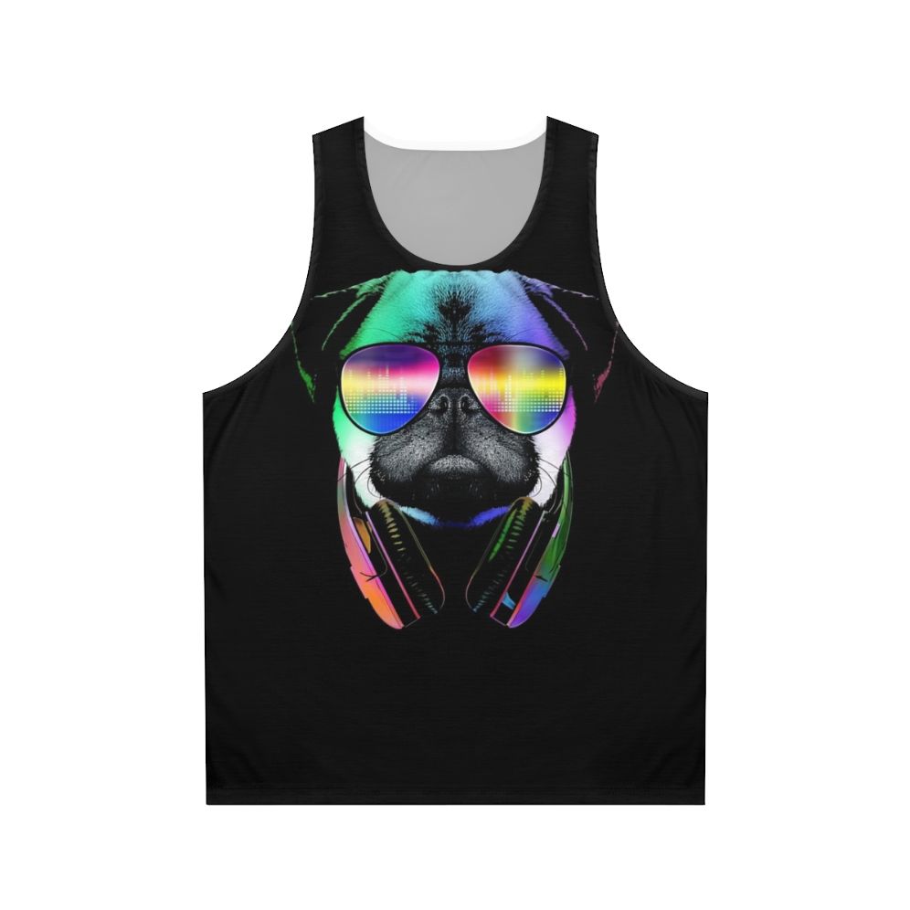 Music Loving Pug Unisex Tank Top