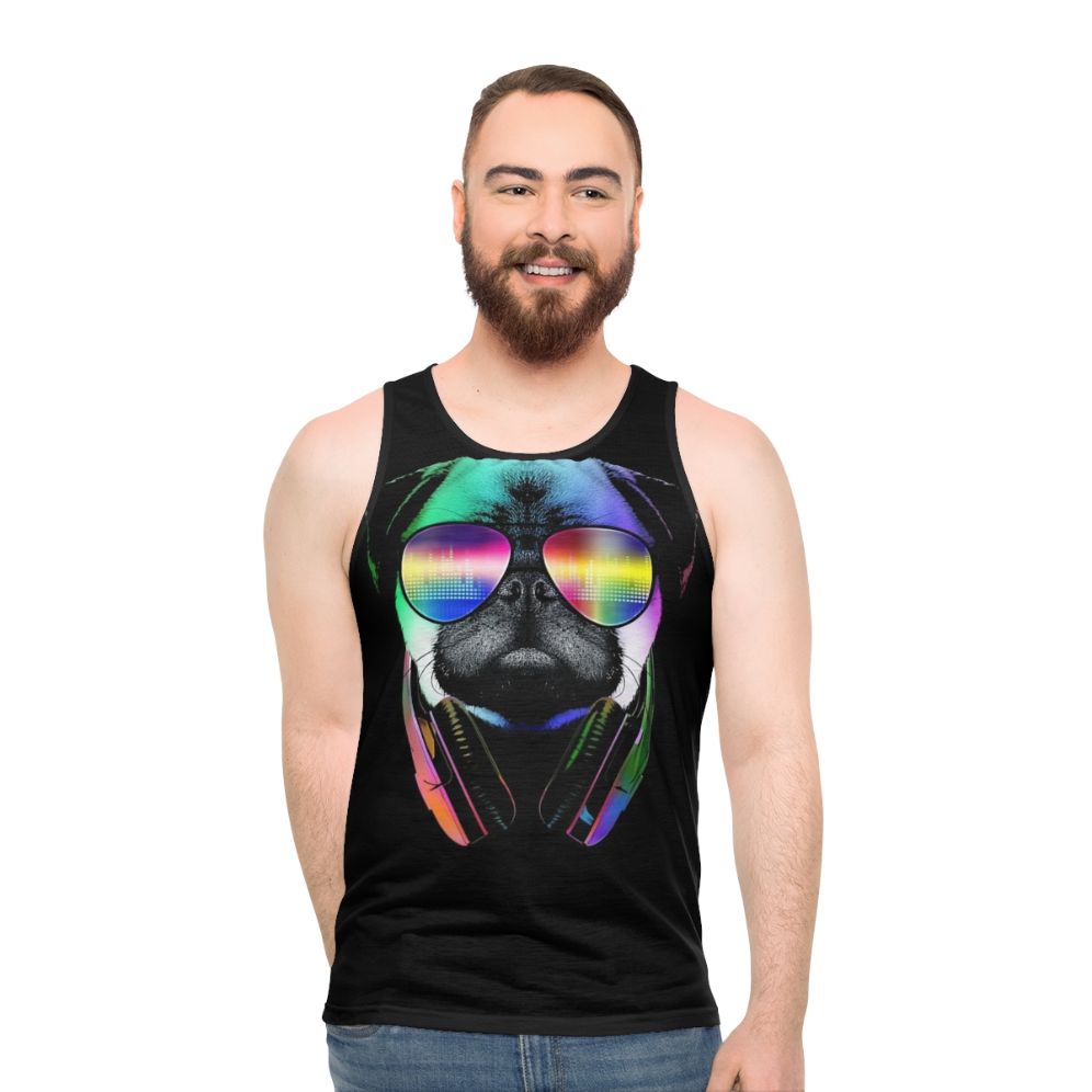 Music Loving Pug Unisex Tank Top