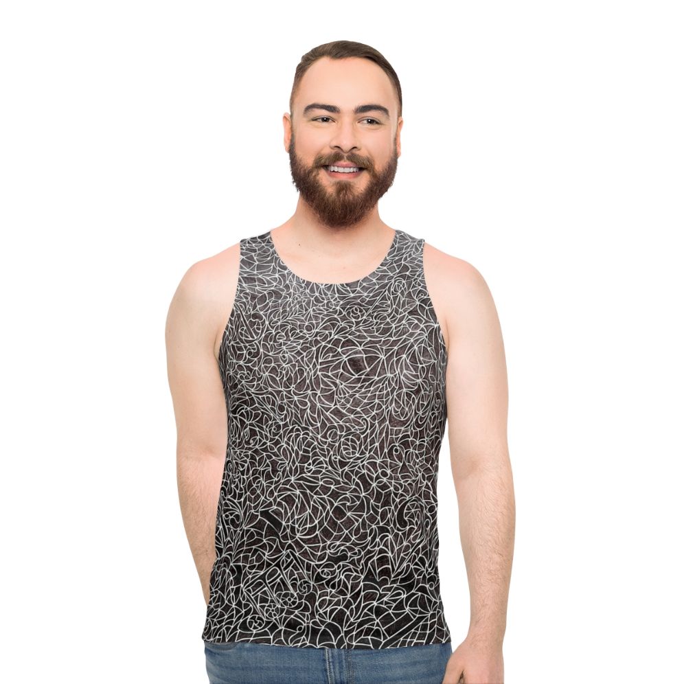 Unisex tank top with a music tessellation pattern