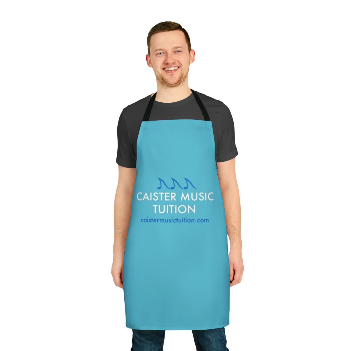 Music tuition apron with white lettering
