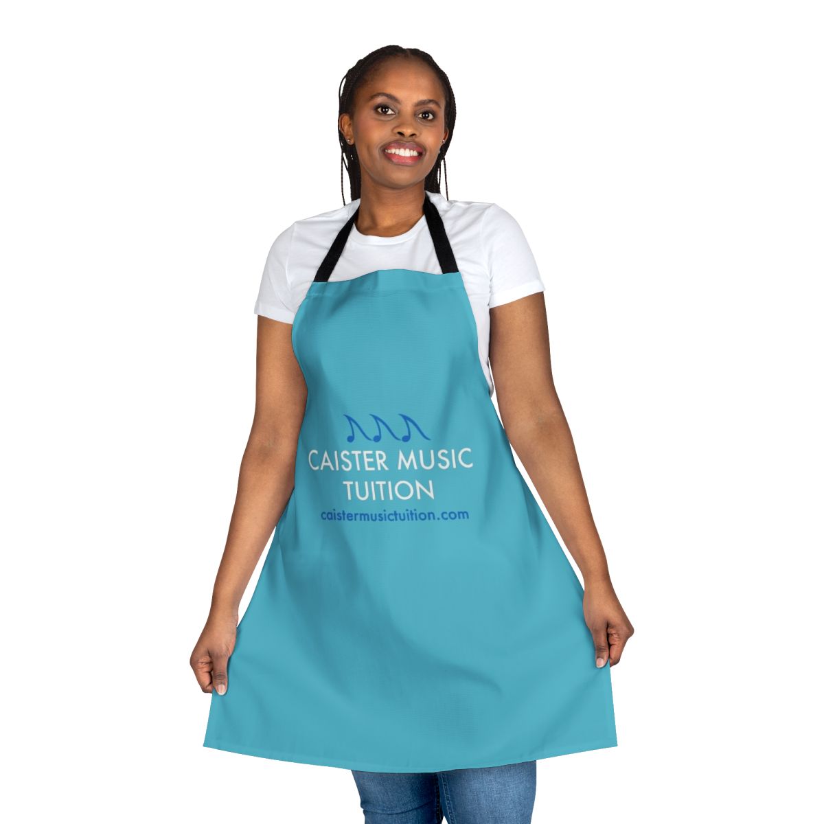 Music tuition apron with white lettering