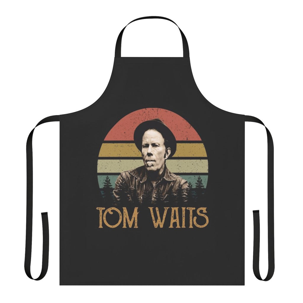 Apron with vintage-inspired Tom Waits graphic design