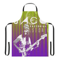 Jaco Pastorius-inspired apron with musical elements and design