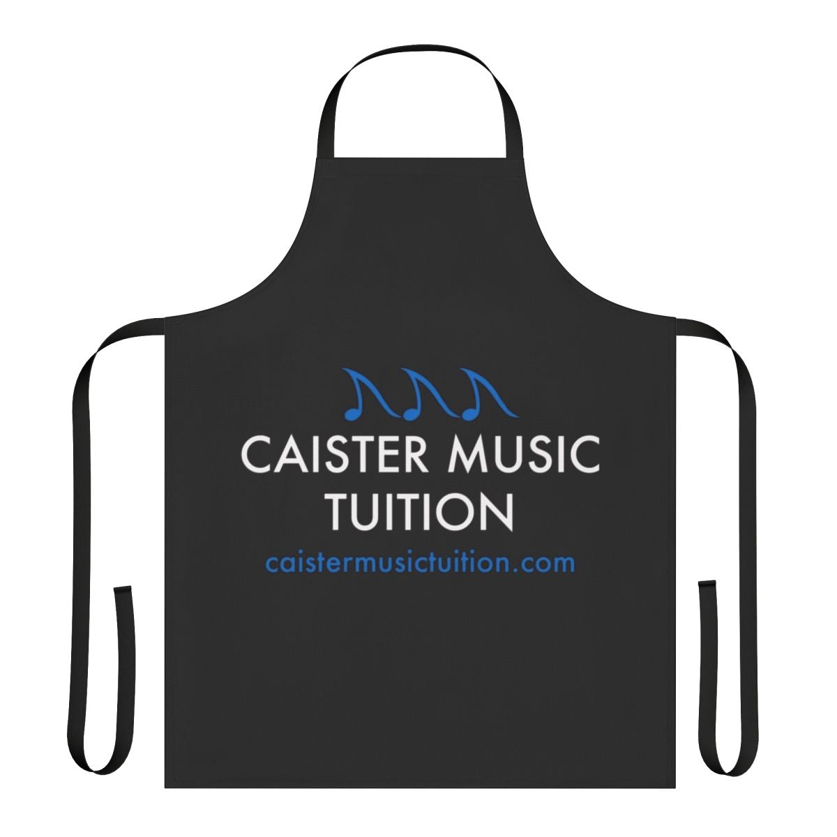 Caister Music Tuition Logo Black Background Apron