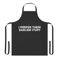 An apron with the text "I Prefer Their Earlier Stuff" for music enthusiasts and guitar players.