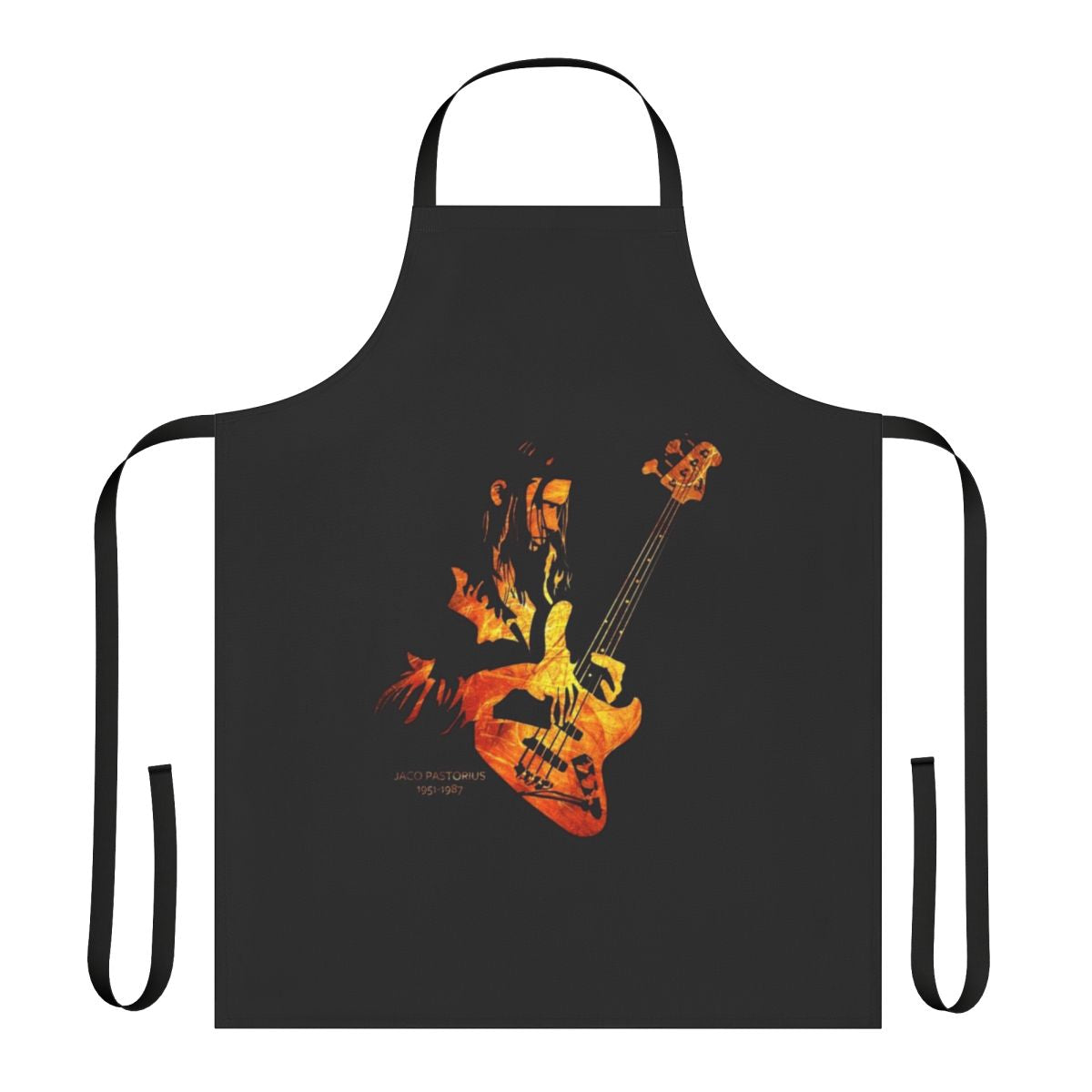 Apron featuring a tribute design to legendary jazz bassist Jaco Pastorius