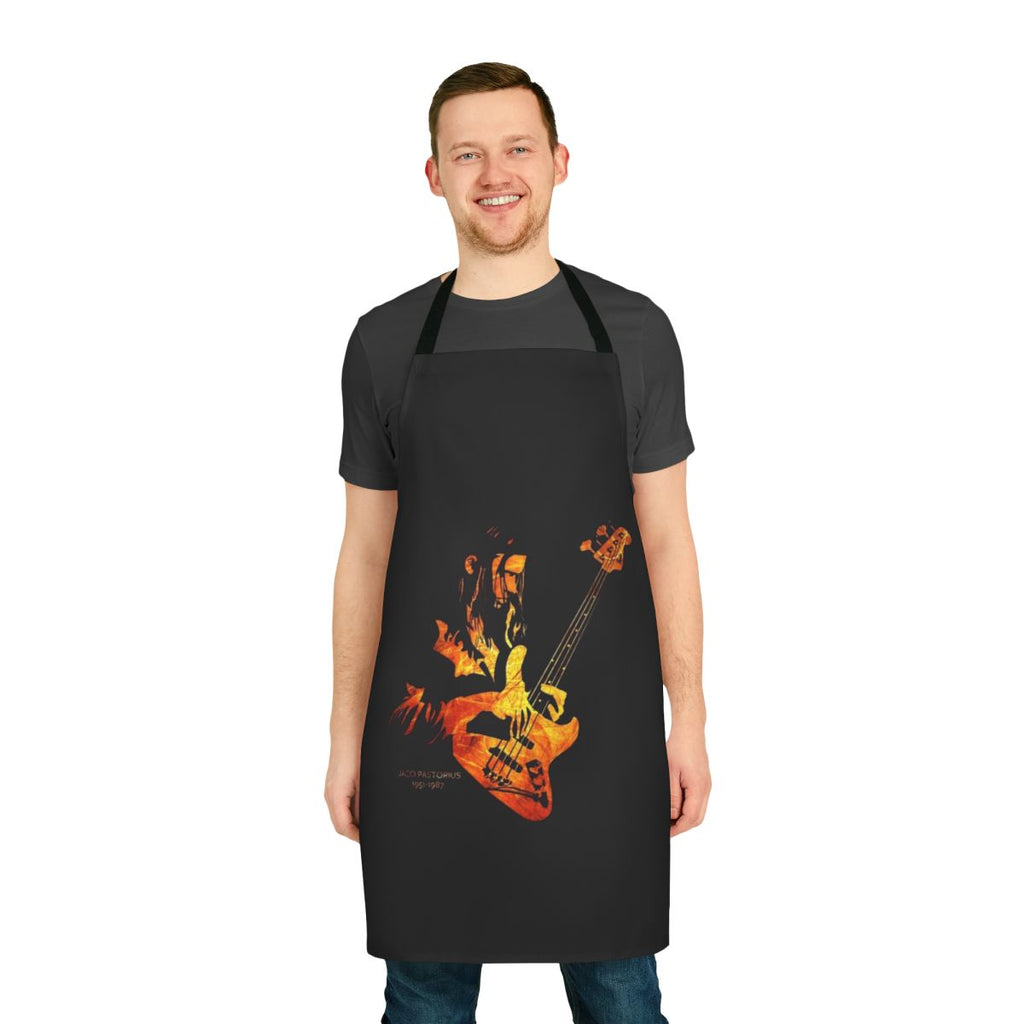 Apron featuring a tribute design to legendary jazz bassist Jaco Pastorius