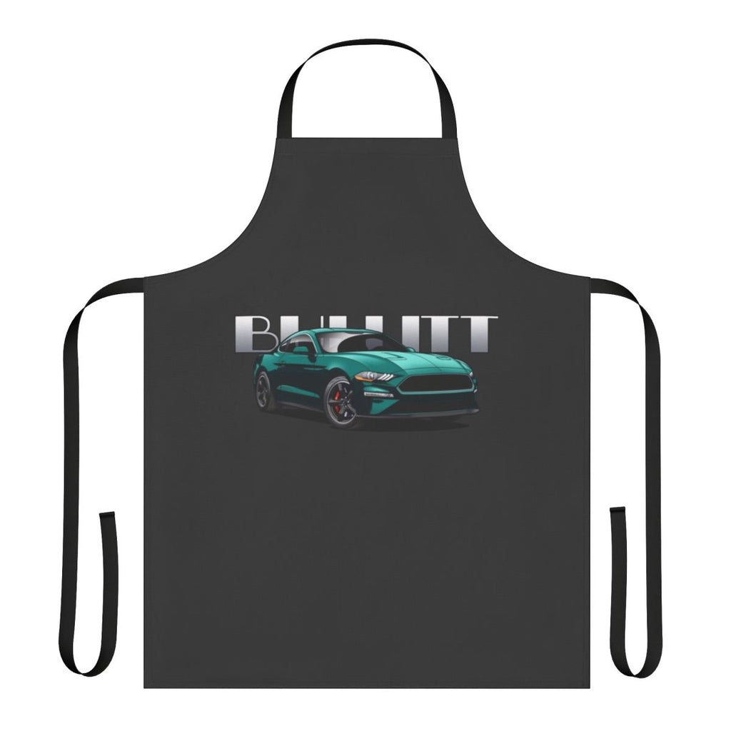Mustang-themed apron inspired by the iconic Bullitt movie car