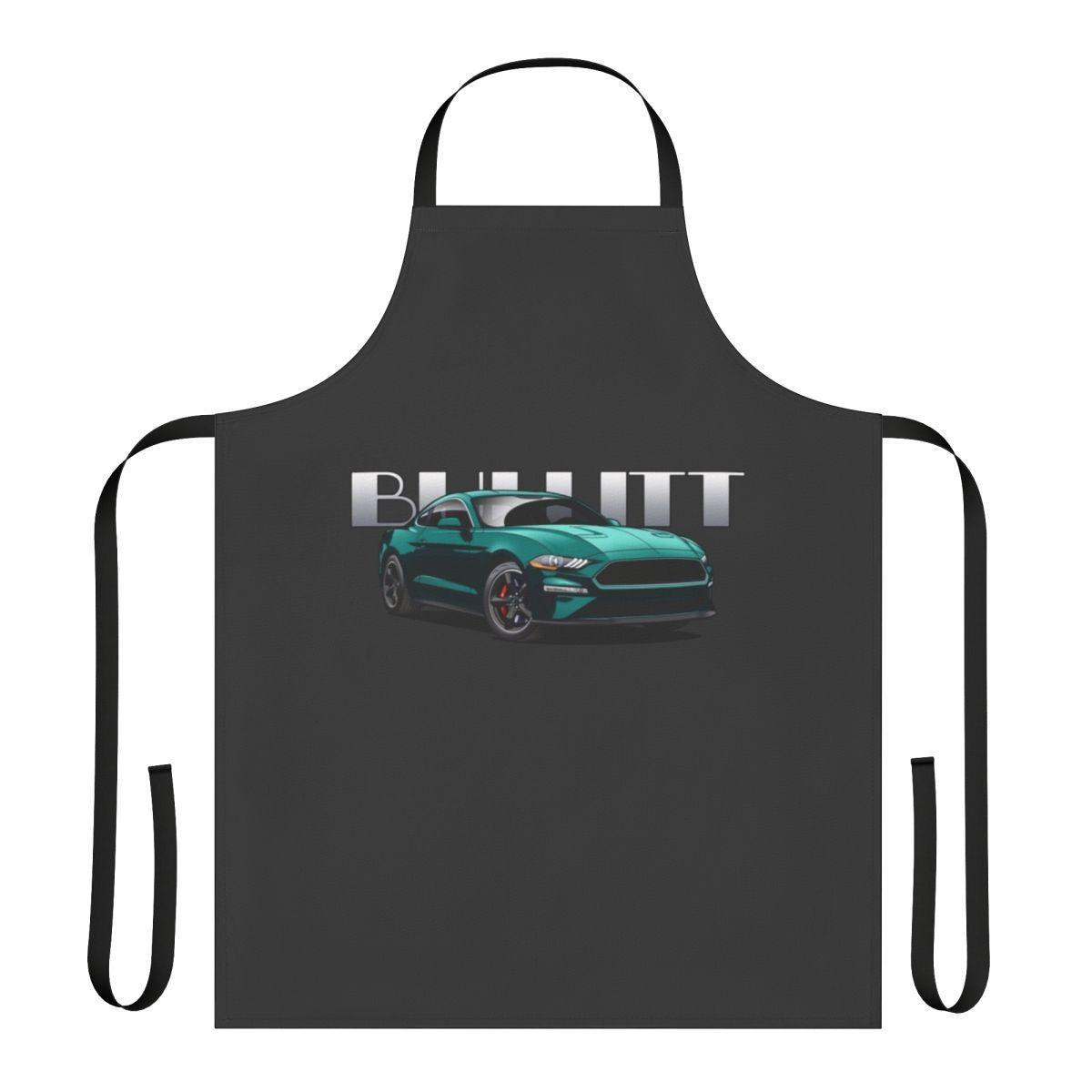 Mustang-themed apron inspired by the iconic Bullitt movie car