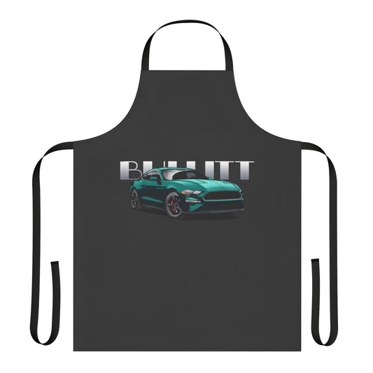 Mustang-themed apron inspired by the iconic Bullitt movie car