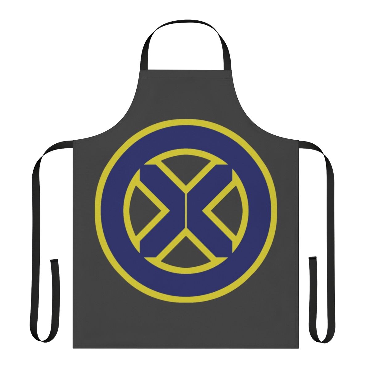 Mutant-inspired apron featuring a stylized logo design