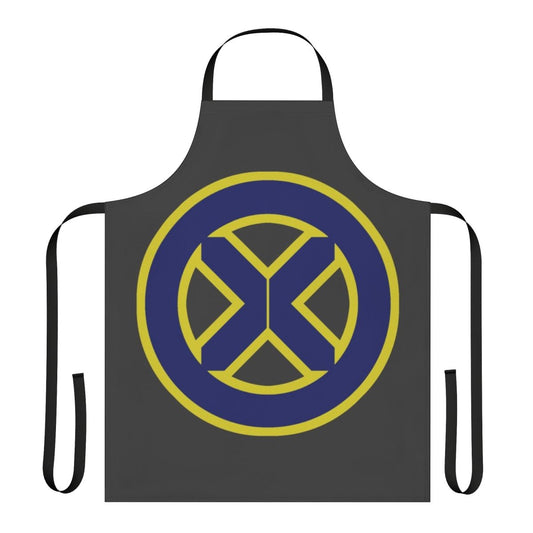Mutant-inspired apron featuring a stylized logo design