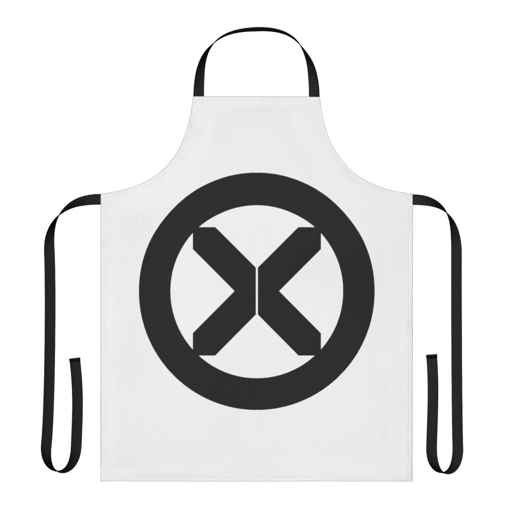 Black apron with Mutant Cult logo design, inspired by X-Men comics and movies