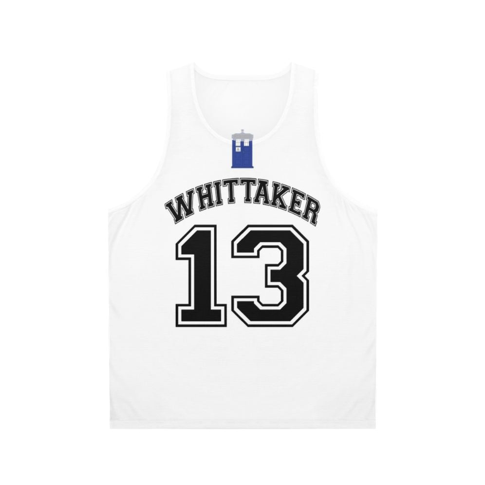 Unisex Doctor Who tank top with "My Doctor Is Jodie Whittaker" design