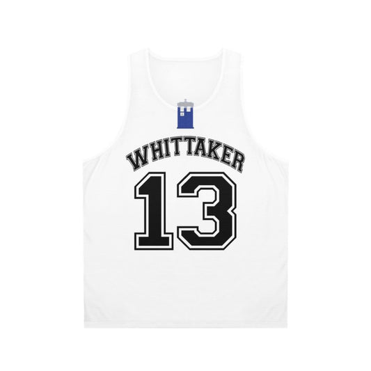 Unisex Doctor Who tank top with "My Doctor Is Jodie Whittaker" design