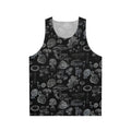 Unisex tank top featuring a mycological nature botanical design