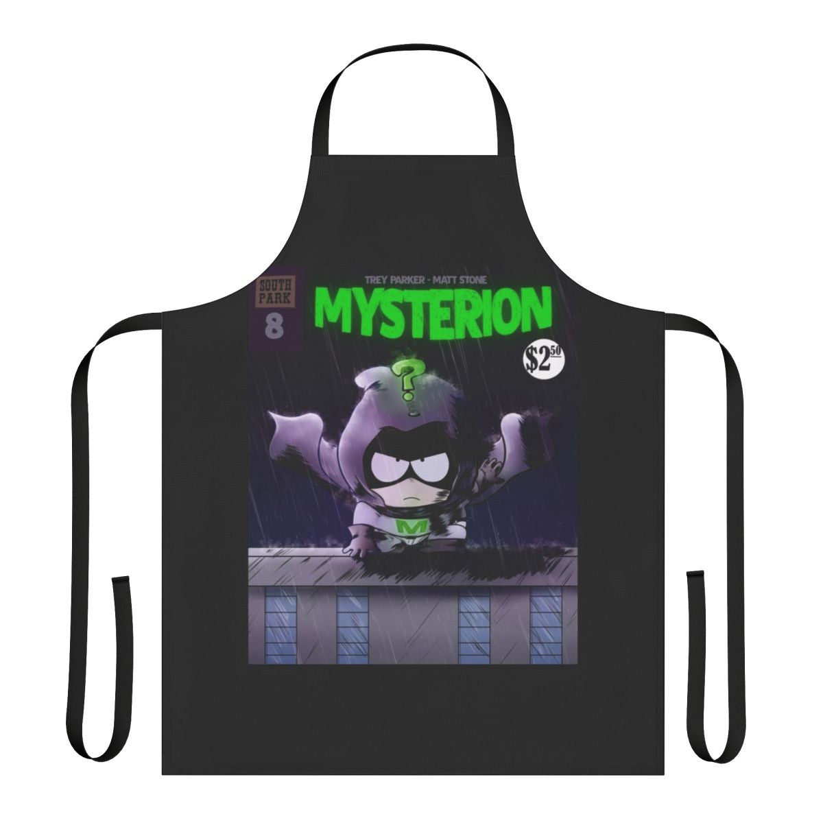 Mysterion-inspired apron featuring South Park characters