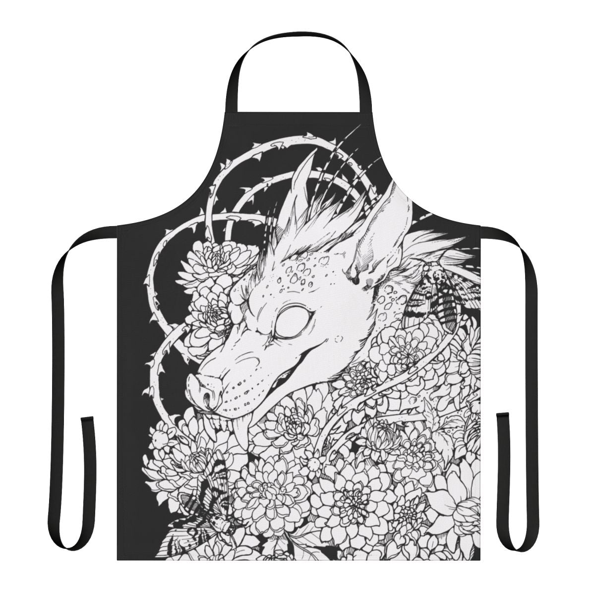 Apron featuring a mysterious chupacabra creature design