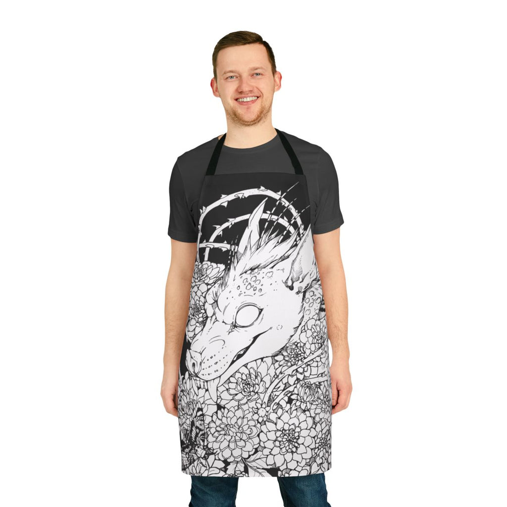 Apron featuring a mysterious chupacabra creature design