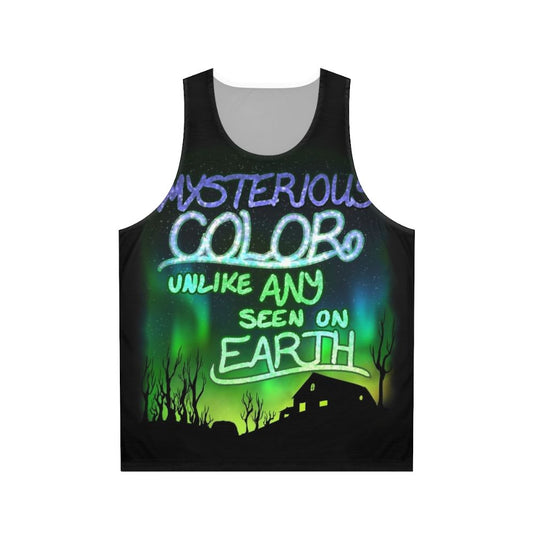 Unisex tank top with mysterious color inspired by Lovecraft's Color Out of Space