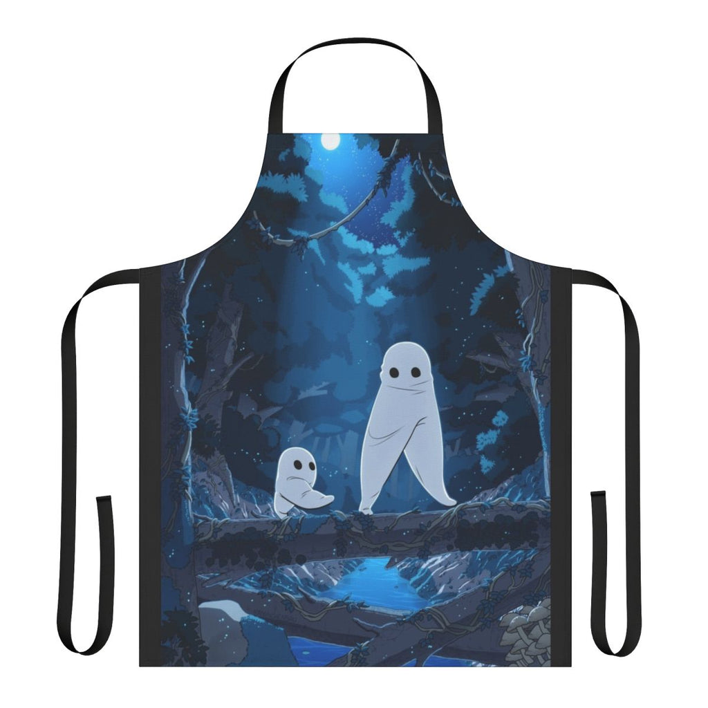 Apron featuring a graphic of the elusive Fresno Nightcrawler, a cryptid said to haunt the forests of California.
