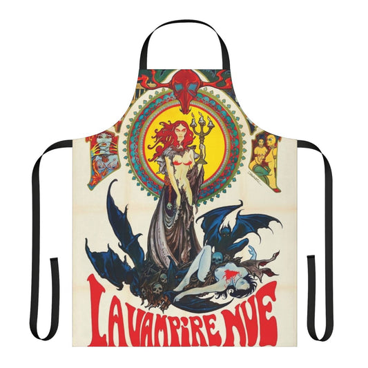 Retro-style gothic horror vampire apron for kitchen, cooking, and baking