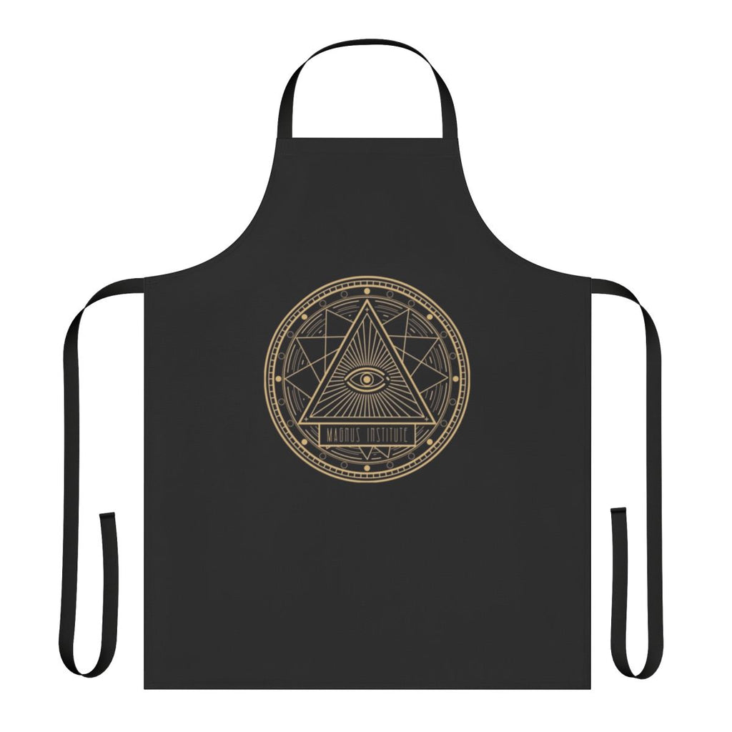 Apron featuring the Magnus Institute logo, a design inspired by the popular horror podcast "The Magnus Archives"