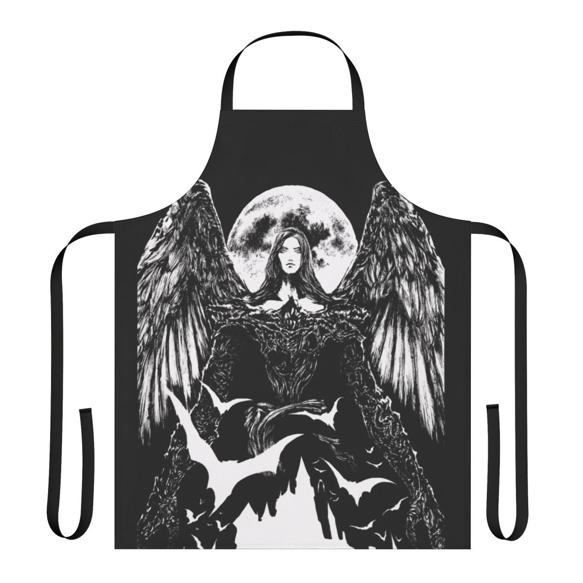 Mysterious night-themed apron with gothic and fantasy elements
