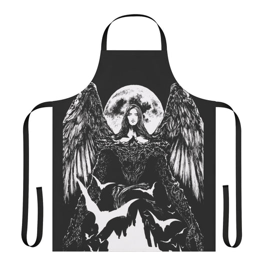 Mysterious night-themed apron with gothic and fantasy elements