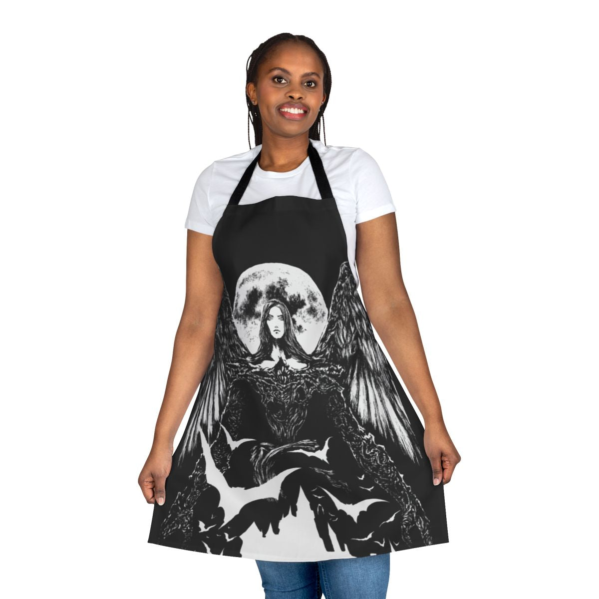 Mysterious night-themed apron with gothic and fantasy elements