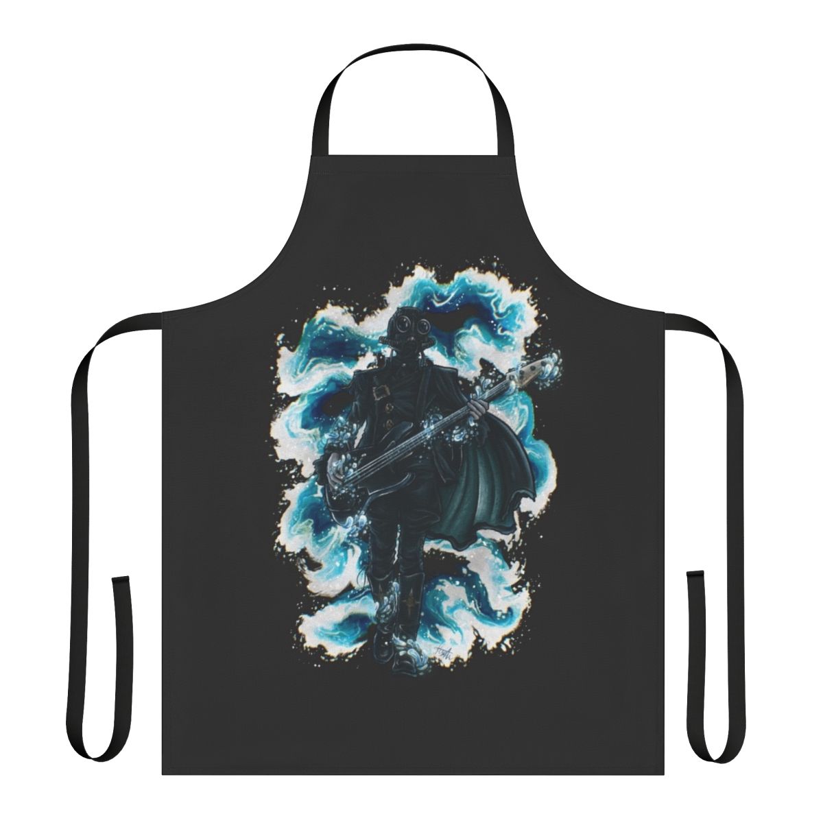Occult-themed apron featuring a rain ghoul design