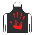 Spooky "Red Right Hand" themed apron with gothic, creepy design