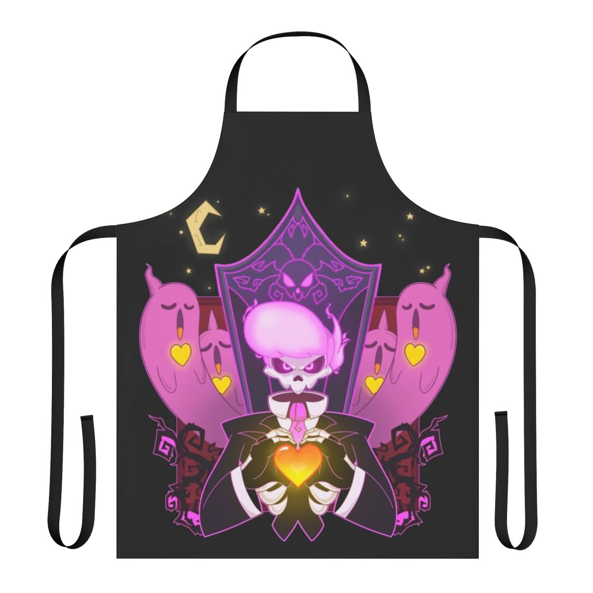 Mysterious skulls and ghost graphic design on a high-quality cooking apron
