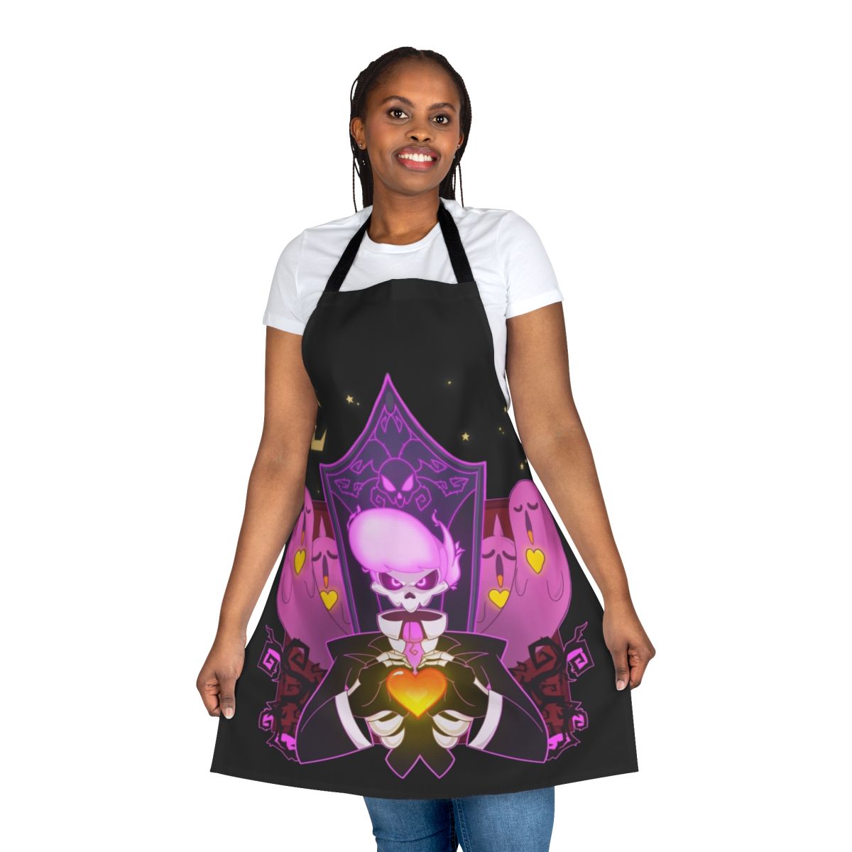 Mysterious skulls and ghost graphic design on a high-quality cooking apron
