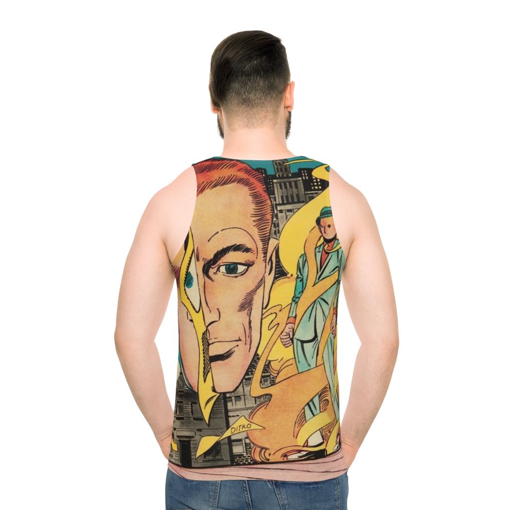 Mysterious Suspense Unisex Tank Top - Retro Comic Superhero Design