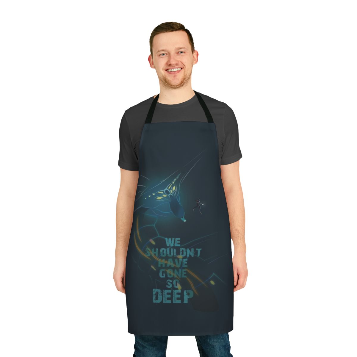 Apron featuring a Subnautica-inspired underwater scene with a leviathan creature
