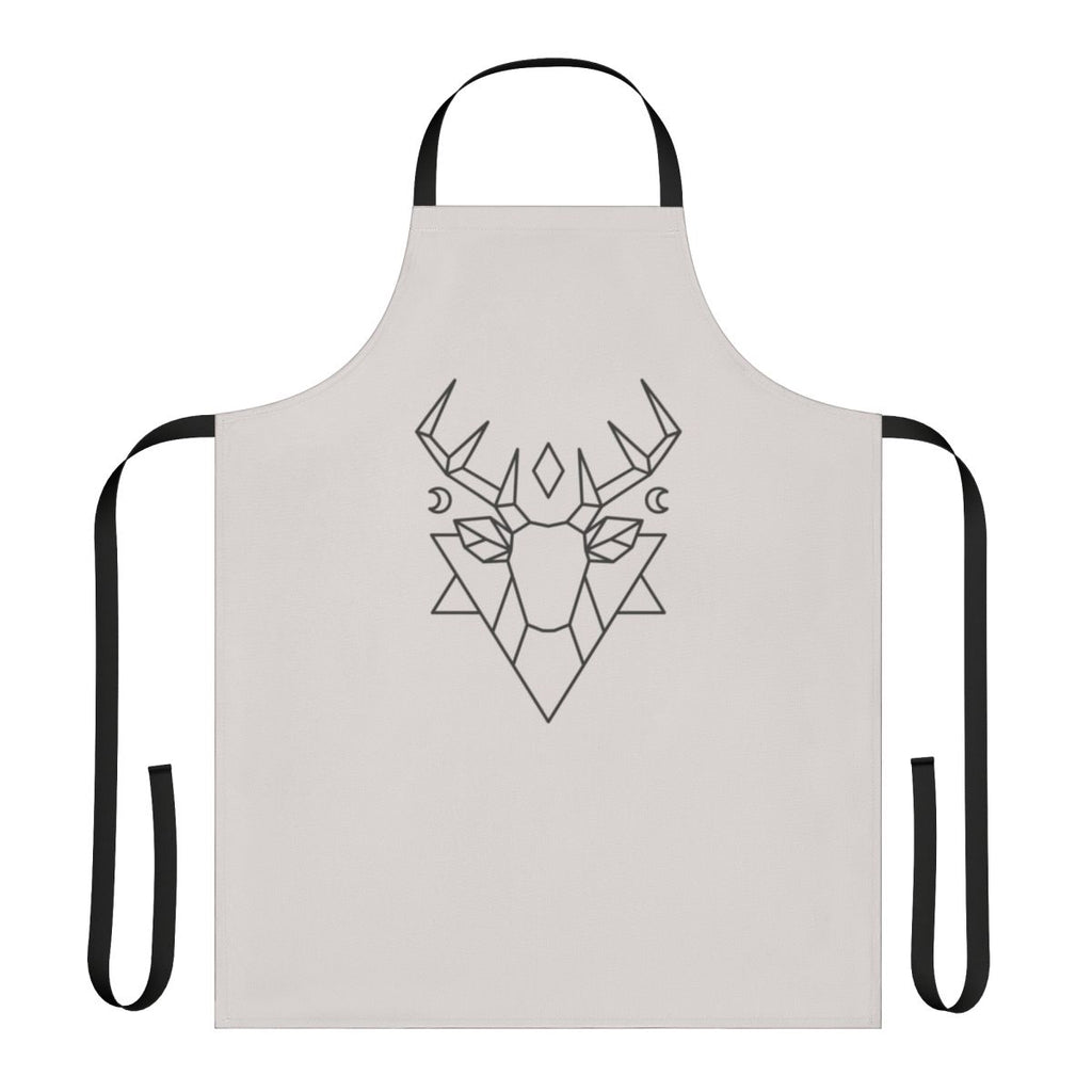 Mystic deer forest apron with geometric nature design