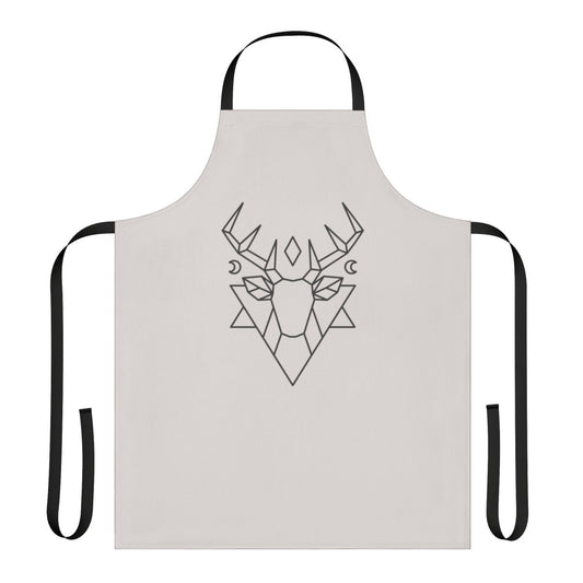 Mystic deer forest apron with geometric nature design