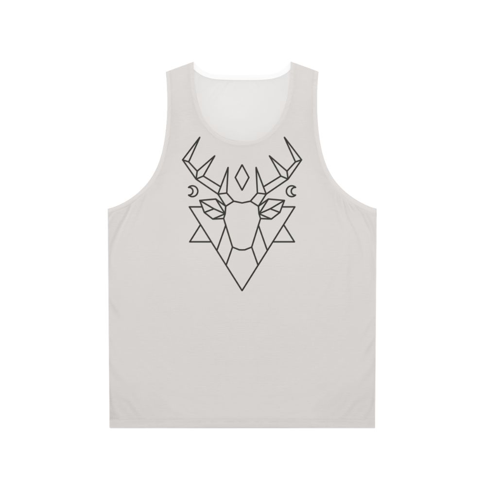 Mystic deer unisex tank top with geometric design