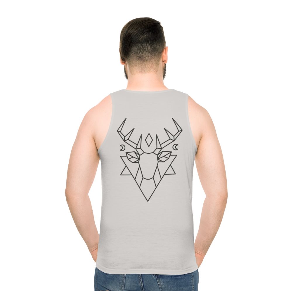 Mystic deer unisex tank top with geometric design