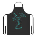 Mystic dragon lightning scribble design on black apron