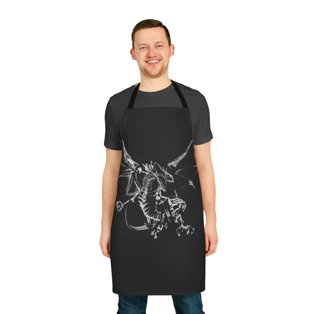 Mystic Lightning Dragon Apron featuring a stylized design of a legendary, mythical dragon with lightning powers